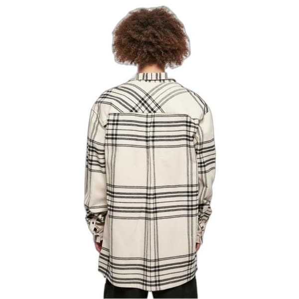 Lång rutig skjorta - URBAN CLASSICS - Summit - Beige - Oversize - 100% bomull