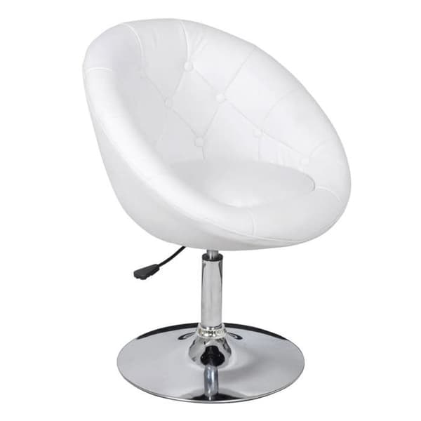 vidaXL Barstol Stål Vit Fåtölj Kromad Finish 240448