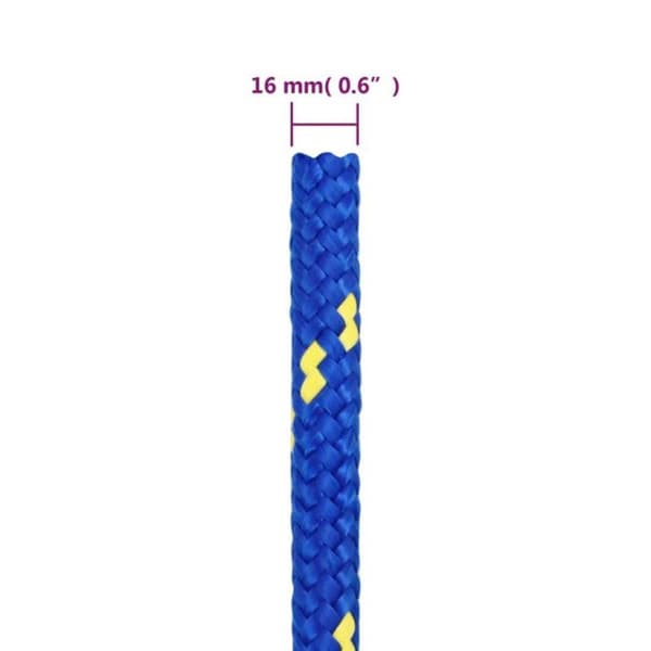 vidaXL Båtrep Blå 16 mm 100 m Polypropylen 152468