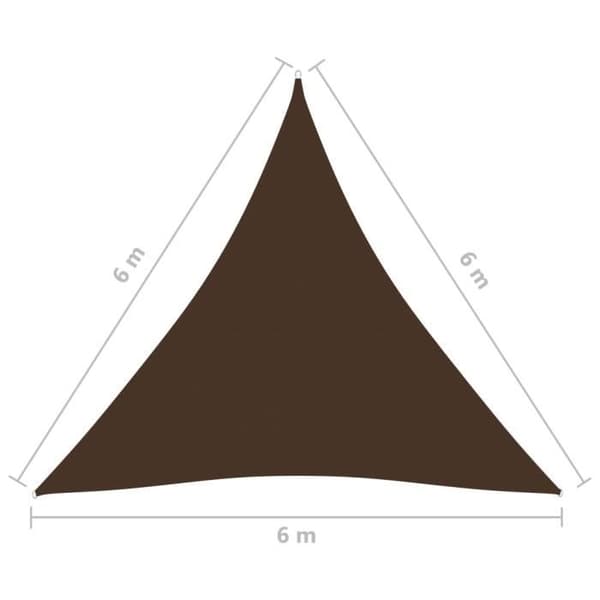 vidaXL Parasolduk Tyg Oxford triangulär 6x6x6 m Brun