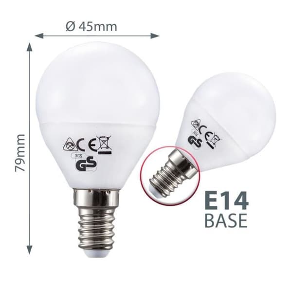 LED-lampa - B.K.Licht - E14 - 5W - Varm vit - Set om 5 - 20000 timmar