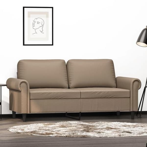 vidaXL 2-sitssoffa Cappuccino 140 cm Konstläder 359508