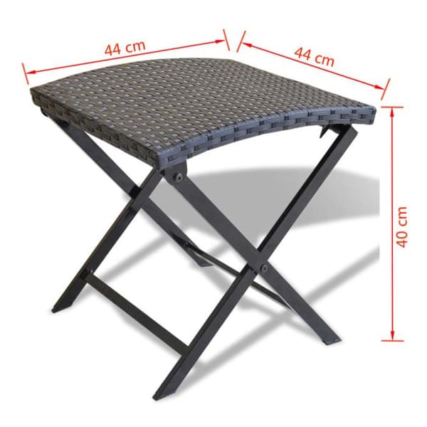 vidaXL Vikpall Poly Rattan Svart
