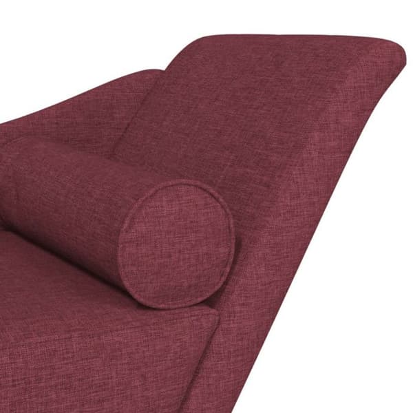 Soffa med kuddar i bordeaux tyg