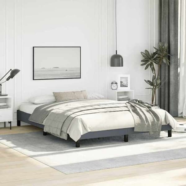 vidaXL Sängram mörkgrå 152x203 cm sammet 347010