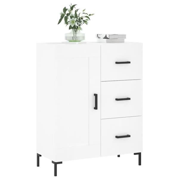vidaXL Skänk Vit 69,5x34x90 cm Konstruerat trä 830260