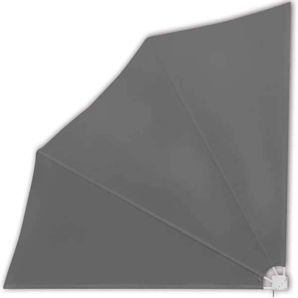 Fällbart sidoutdrag - vidaXL - 140x140 cm - Grå - Vattentät - 100% Polyester