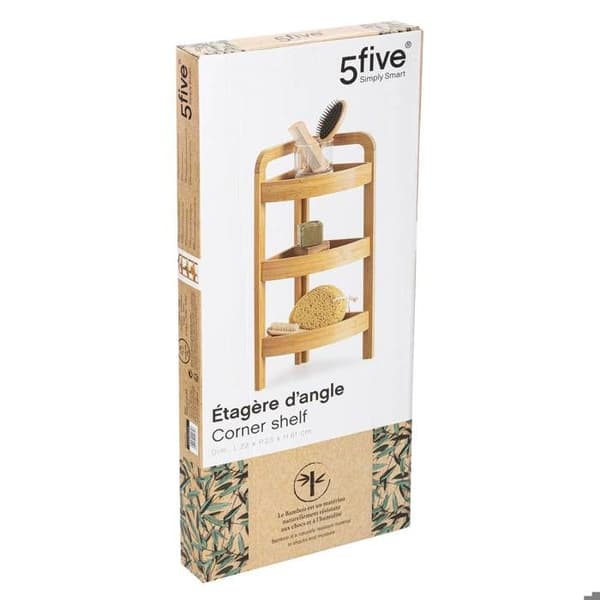 Hörnhylla 3 nivåer 23cm bambu - 5 five simply smart