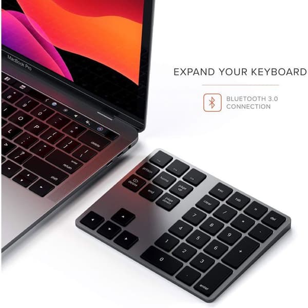 Utökat Numeriskt Tangentbord - SATECHI - Bluetooth - Aluminium - USB-C Laddningsbart - MacOS