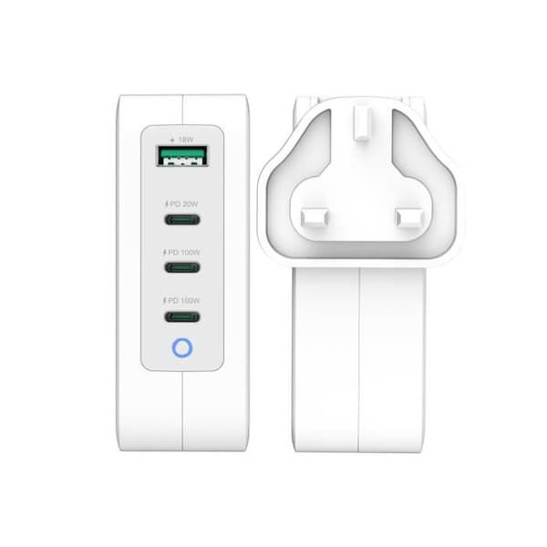 j5create 130W GaN USB-C 4-portars laddare