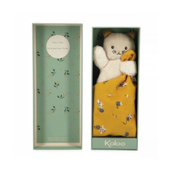 Doudou Carre mjukhet Gul katt - 18 cm