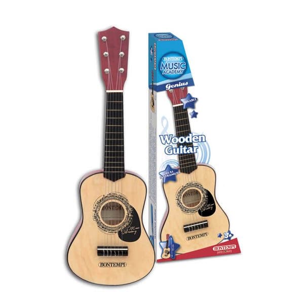 Bontempi trägitarr med 6 strängar för barn, svart, 55cm