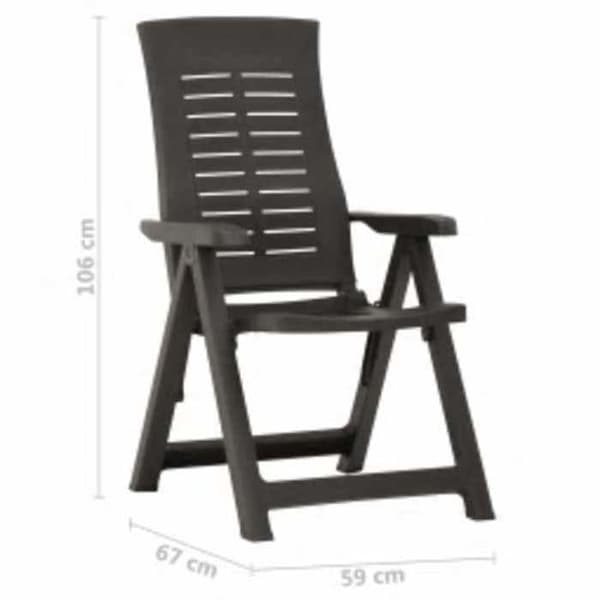 vidaXL Trädgårdsfåtöljer i plast, 2-pack, Antracit 315831