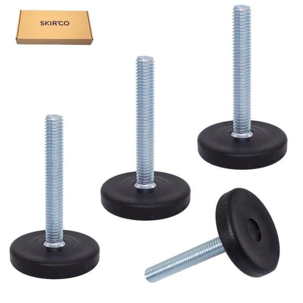 SKIR'CO Justerbara möbelben M6 x 40 mm - 4-pack, svart