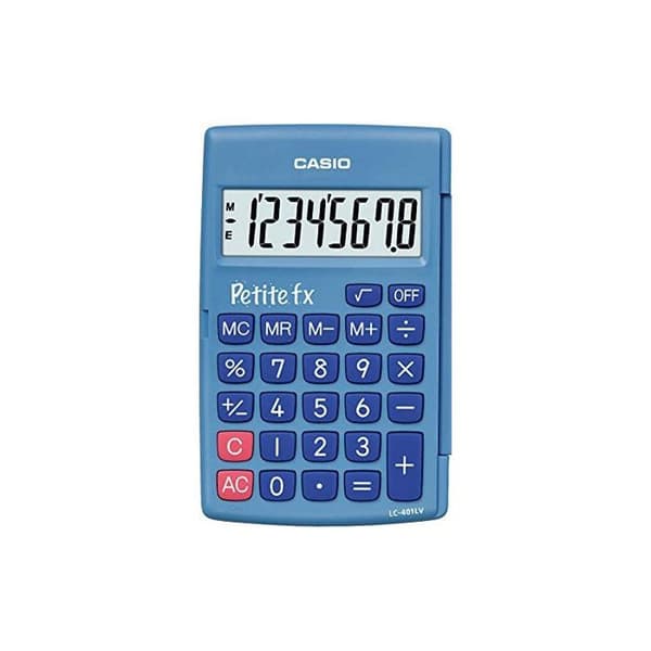 Liten Fx Casio Blå skolkalkylator