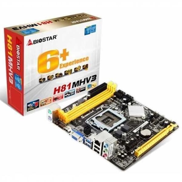 Moderkort - Biostar - H81MHV3 - Socket LGA1150 - Chipset Intel H81 - DDR3 SDRAM