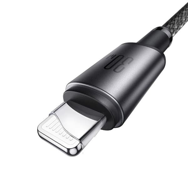 USB-C till Lightning-kabel för iPhone med magnetisk organiserare, 1,2 m, grå