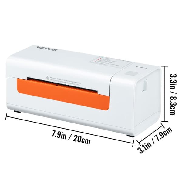 Termisk etikettskrivare - VEVOR - 4x6 - 203 dpi - USB - 150 mm/s - Vit