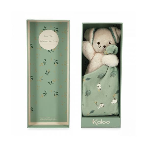 Doudou Carre mjukhet Hund Grön - 18 cm