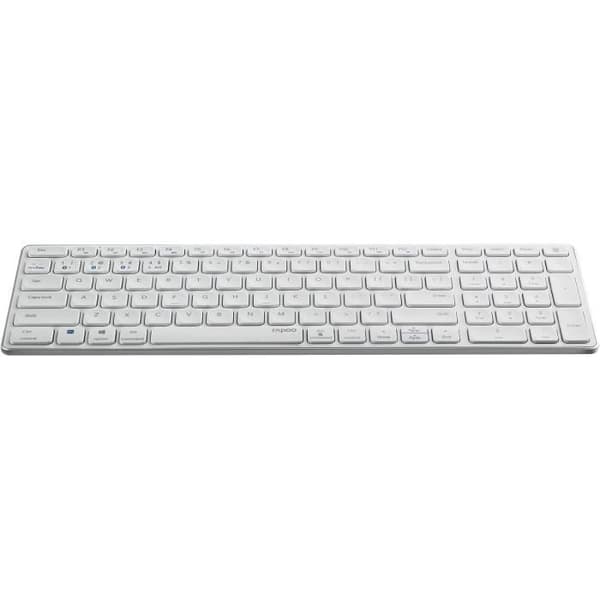 Rapoo - Multiläge QWERTY Portugisiskt tangentbord, E9700M, Vit