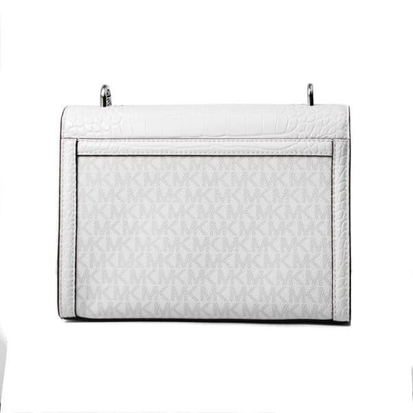 Axelväska i vit canvas Michael Kors