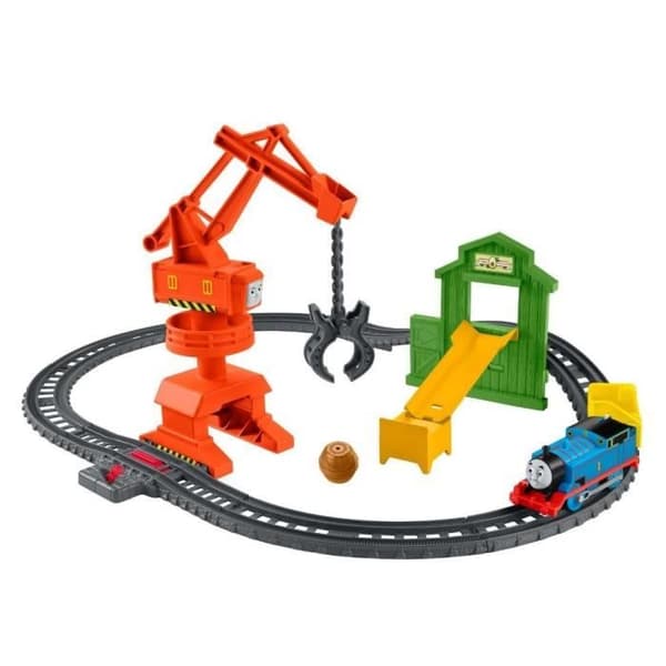 Thomas de Trein TrackMaster Cassie Crane Cargo Train Set - Vit - 8 st