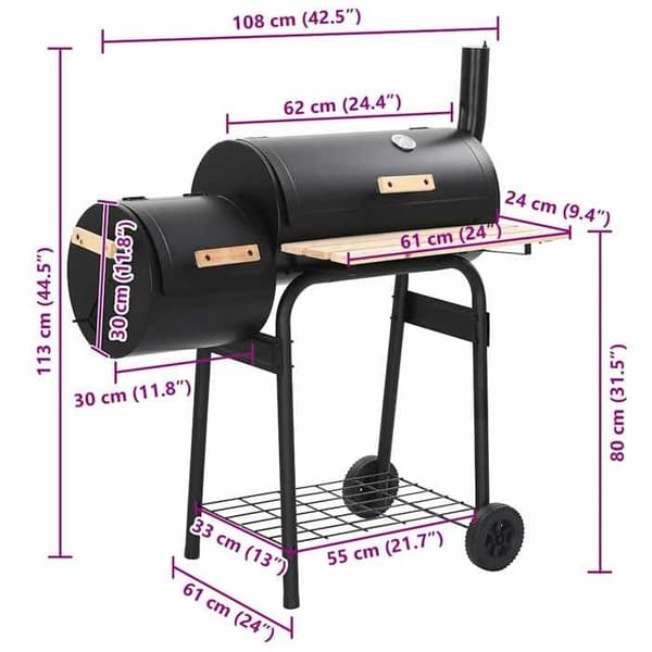 vidaXL klassisk kolgrill