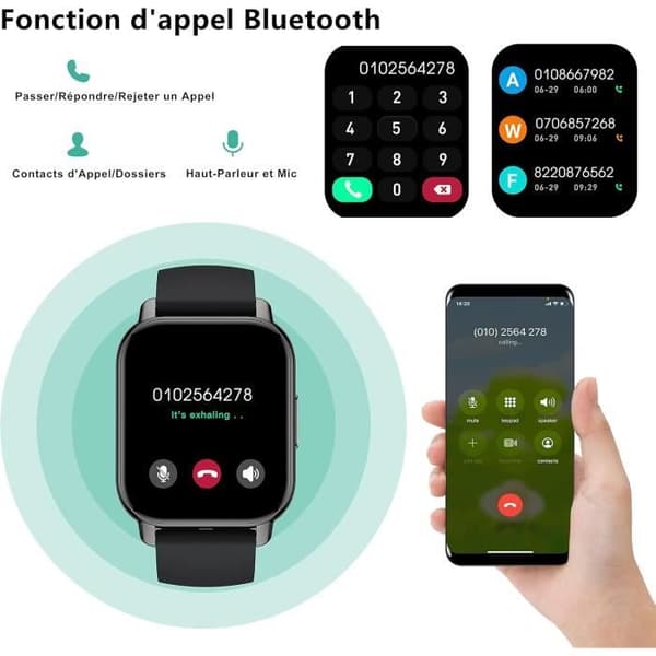 Smartklocka - GENERIC - Popglory - 1,85'' - Bluetooth-samtal - Hälsospårning
