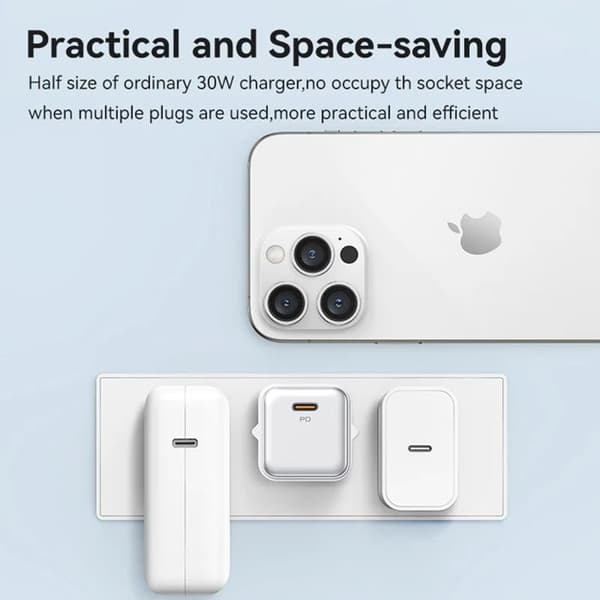 Väggladdare - Usams - US-CC186 - USB-C PD30W - 3A - Lila