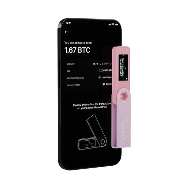 Kryptovaluta plånbok Ledger Ledger Nano S Plus Rosépastell