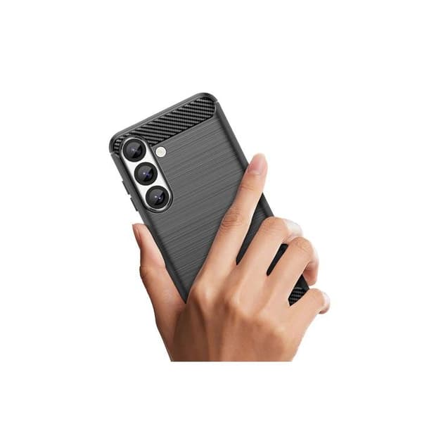 Skyddsskal - HURTEL - iPhone 16e - Kolfiber - Halkfri - Svart