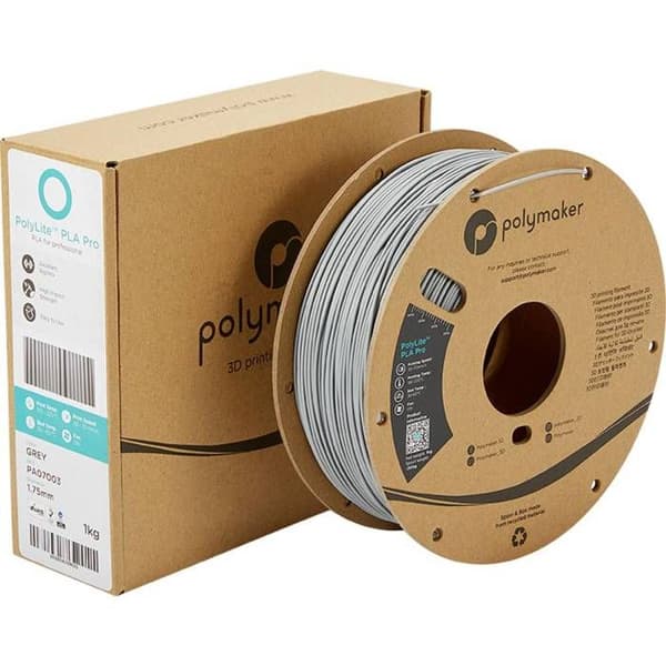 Filament PLA Pro - Polymaker - PolyLite™ - 1,75 mm - 1000 g - Grå - Hög styvhet