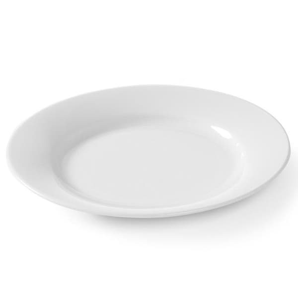 Vit porslinstallrik OPTIMA, diameter 300 mm, set om 6 - Hendi 770894