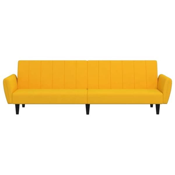 vidaXL Soffa-säng 2 platser gul sammet 375864
