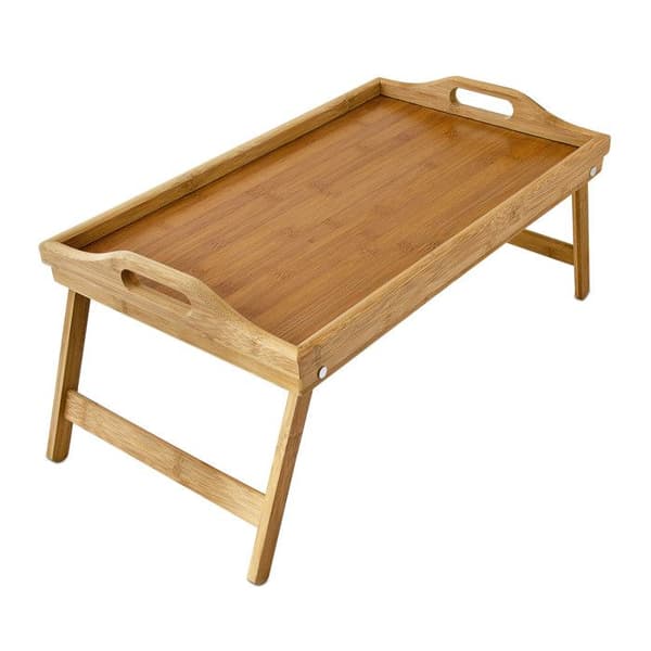 Sängbricka - Relaxdays - 10012858 - Bambu - 50 x 30 cm - Fällbara ben