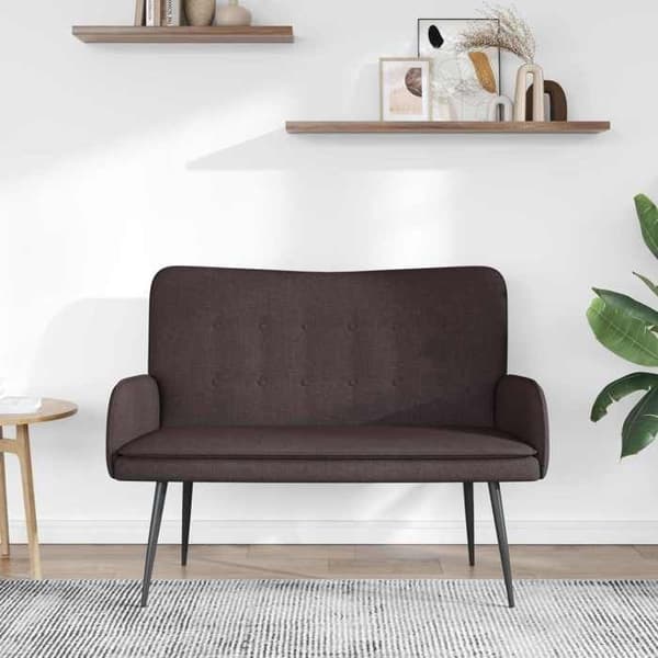 Soffa 2 platser Mörkbrun 115 x 61 x 87 cm tyg