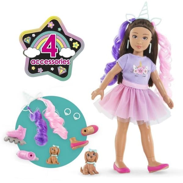 Docka - COROLLE - Luna Einhorn - 28 cm - 4 tillbehör - Mixad