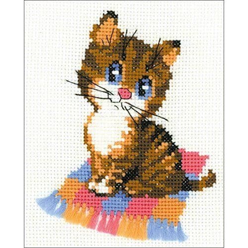 Happy Bee RHB068 - SYKIT - Kitten Counted Cross Stitch Kit, Multicolor