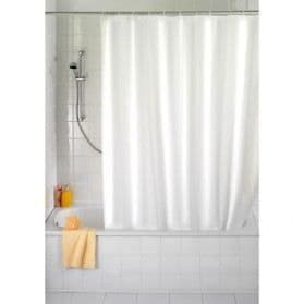 WENKO Vit duschdraperi, duschdraperi 180x200 cm, vattenavvisande, Polyester, Vit