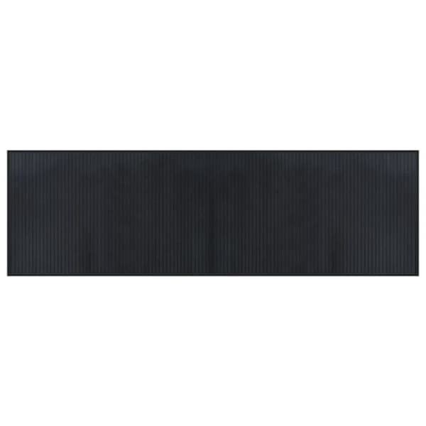 Svart rektangulär matta 60x200 cm bambu