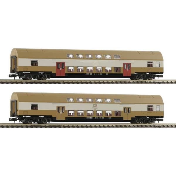 Fleischmann 6260075 Set med 2 N: tvåvåningsvagn DBmue från DR