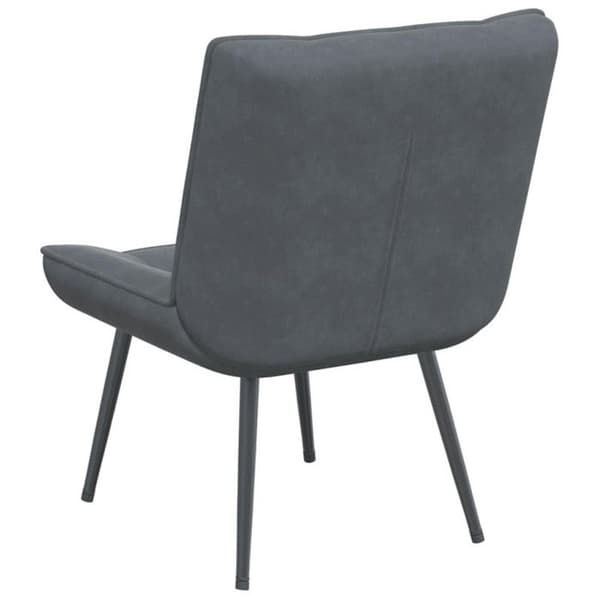 Mörkgrå avslappningsstol 64x74x84 cm sammet