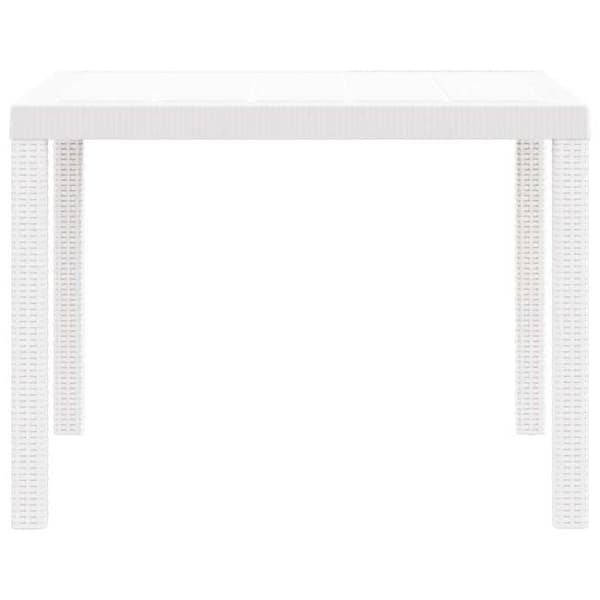 vidaXL Trädgårdsbord Vit 100 x 100 x 73 cm polyrotting 871682