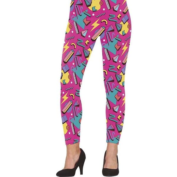 LEGGING BYXOR MÖNSTRADE ROSA 80-TALET KVINNA