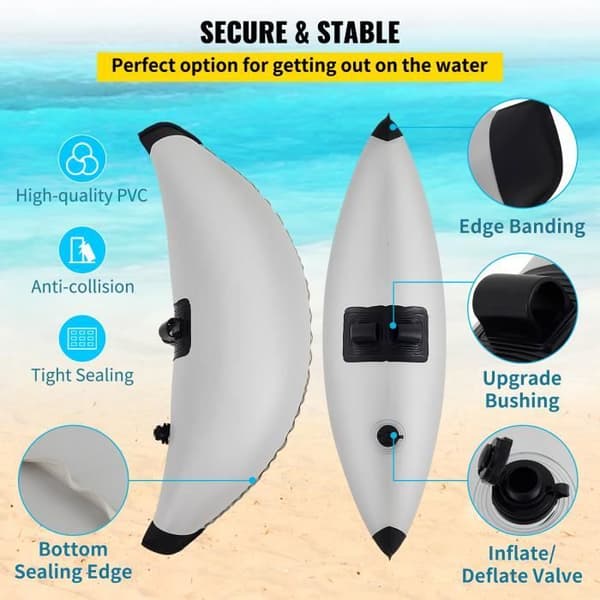 Kajakstabilisatorer - VEVOR - Kajak PVC Kanot Uppblåsbart Float Stabilizer System Kit 2,1 - 2,4 m