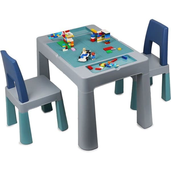 Multifunktionellt aktivitetsbord - THERMOBABY - MULTIPLAY - Med 2 stolar - Grå / Blå