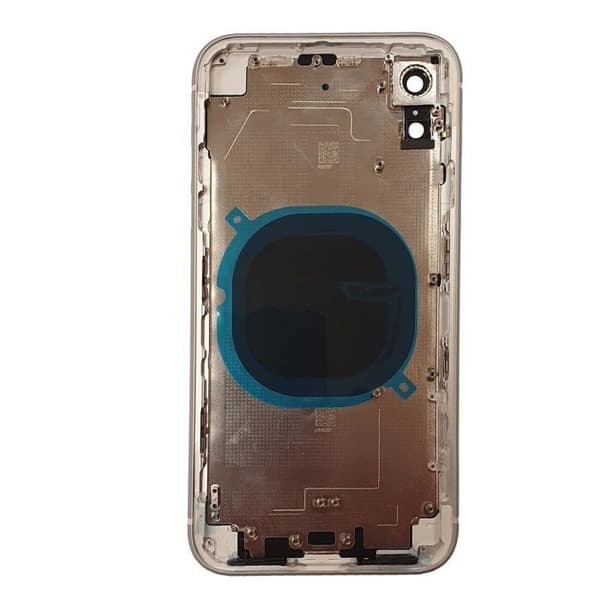 Bakre glasram med ram, skal och SIM-låda för iPhone XR (Vit)