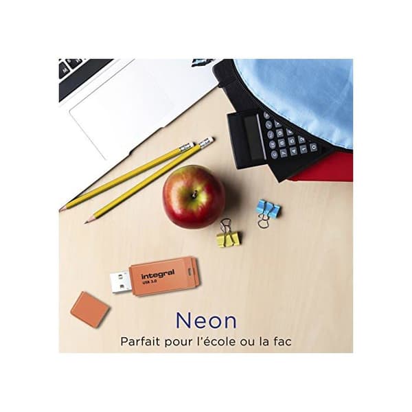 Inbyggt Neon USB-minne 128 GB USB 3.0 orange