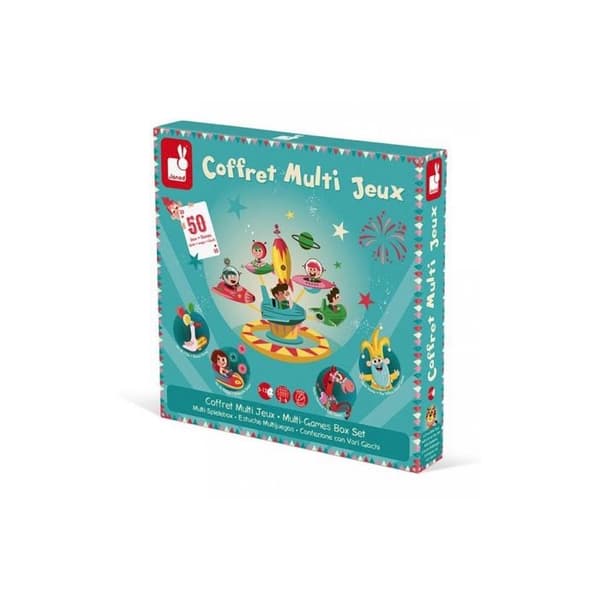 Multispelbox karusell - JANOD - J02742 - Blå - Kartong - Från 5 år