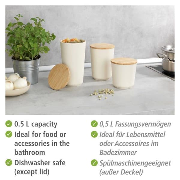 Förvaringslåda - WENKO - 54203100 - 500 ml - Hermetisk - Bambu